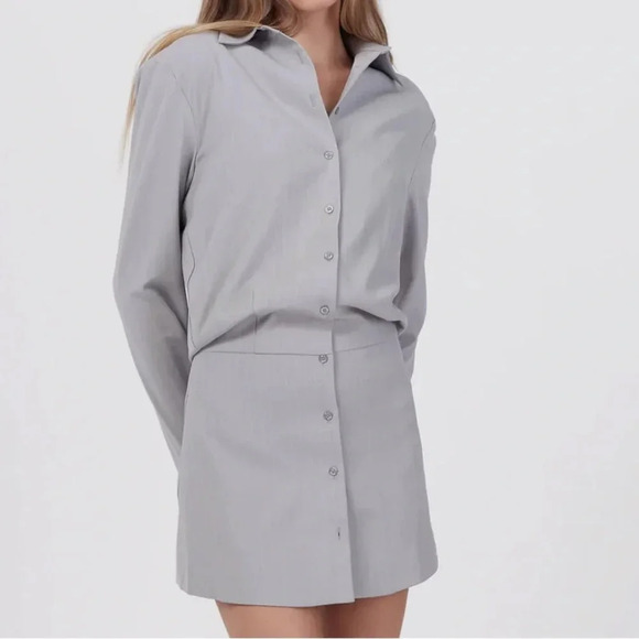 Lioness Grey Pinstripe Mirror Image Dress - Picture 1 of 4